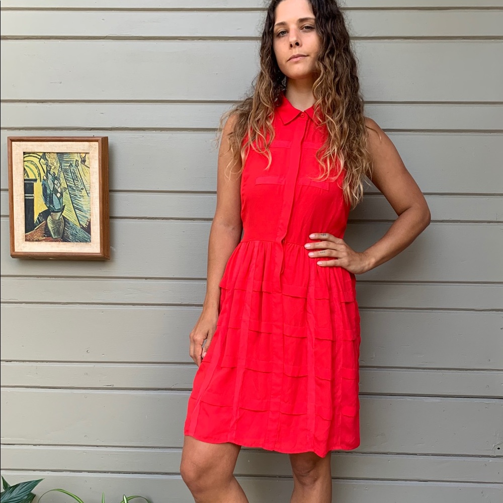 French red cocktail dress
